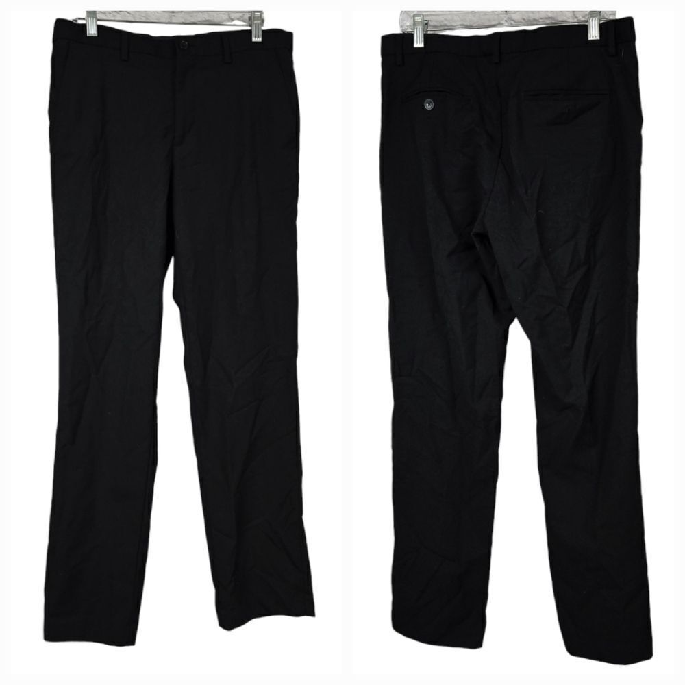 Calvin Klein 31x32 Men's Black Dress Pants Flat Front Trousers Business Office